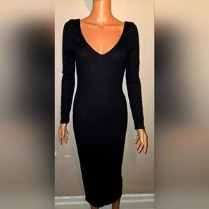 Black Long Sleeve Bodycon Dress (Size 1)